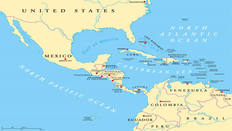 map of the caribbean sea